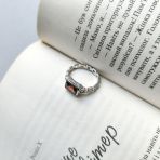 Серебряное кольцо Tiva с натуральным гранатом 1.825ct, вес изделия 3,71 гр (2166559) 17.5 размер