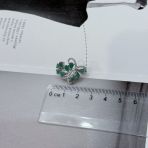 Серебряное кольцо Tiva с натуральным изумрудом 0.932ct, фианитами, вес изделия 4,39 гр (2172338) 17.5 размер