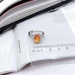 Серебряное кольцо Tiva с Натуральным золотим кварцем 2.937ct, фианитами, вес изделия 3,74 гр (2163350) 17.5 размер