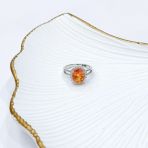 Серебряное кольцо Tiva с Натуральным золотим кварцем 2.937ct, фианитами, вес изделия 3,74 гр (2163350) 17.5 размер