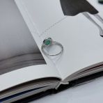 Серебряное кольцо Tiva с натуральным изумрудом 1.575ct, вес изделия 3,23 гр (2172529) 18 размер