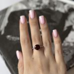 Серебряное кольцо Tiva с натуральным гранатом 3.957ct, фианитами, вес изделия 3,85 гр (2005896) 17 размер