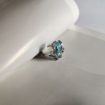 Серебряное кольцо Tiva с натуральным топазом 2.778ct, шпинелью, вес изделия 3,17 гр (2129585) 18 размер