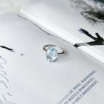 Серебряное кольцо Tiva с натуральным топазом 6.313ct, вес изделия 3,84 гр (2129660) 17 размер