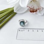 Серебряное кольцо Tiva с топазом Лондон Блю 4.339ct, вес изделия 4,3 гр (2151760) 17 размер