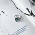 Серебряное кольцо Tiva с топазом Лондон Блю 4.339ct, вес изделия 4,3 гр (2151760) 17 размер