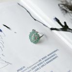 Серебряное кольцо Tiva с натуральным изумрудом 3.058ct, фианитами, вес изделия 4,01 гр (2152880) 18 размер