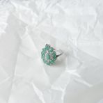 Серебряное кольцо Tiva с натуральным изумрудом 3.058ct, фианитами, вес изделия 4,01 гр (2152880) 18 размер