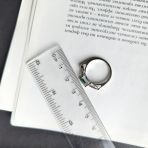 Серебряное кольцо Tiva с натуральным изумрудом 0.626ct, фианитами, вес изделия 2,16 гр (2163435) 17 размер