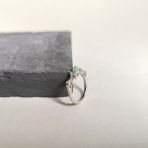 Серебряное кольцо Tiva с натуральным изумрудом 0.626ct, фианитами, вес изделия 2,16 гр (2163435) 17 размер