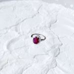 Серебряное кольцо Tiva с натуральным рубином 4.127ct, фианитами, вес изделия 3,53 гр (2165224) 17.5 размер