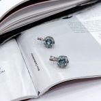 Серебряные серьги Tiva с топазом Лондон Блю 1.81ct (2166948)