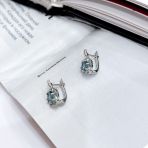 Серебряные серьги Tiva с топазом Лондон Блю 1.81ct (2166948)