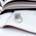 Серебряное кольцо Tiva с топазом Лондон Блю 3.659ct, вес изделия 5,38 гр (2167686) 17.5 размер