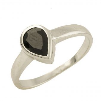 Серебряное кольцо Tiva с натуральным сапфиром, вес изделия 2 гр (1302255) 17.5 размер