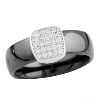 Серебряное кольцо Tiva с керамикой, вес изделия 4,65 гр (1579350) 19 размер