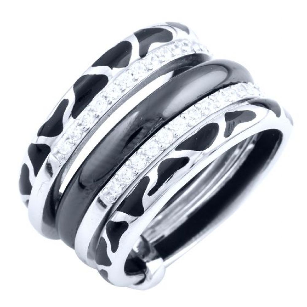 Серебряное кольцо Tiva с , керамикой, вес изделия 8,31 гр (1728529) 18.5 размер