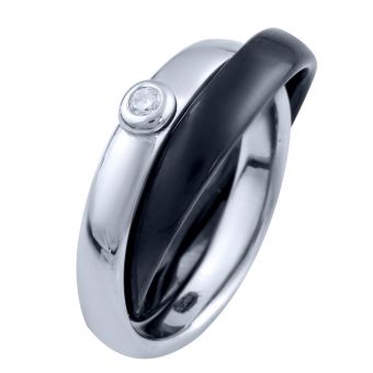 Серебряное кольцо Tiva с керамикой, вес изделия 6,75 гр (1765036) 19 размер