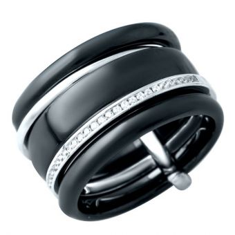 Серебряное кольцо Tiva с , керамикой, вес изделия 11,67 гр (1908273) 18 размер