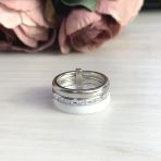 Серебряное кольцо Tiva с керамикой, вес изделия 7,14 гр (1978047) 18 размер