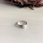 Серебряное кольцо Tiva с натуральным жемчугом, вес изделия 3,25 гр (2006381) 16.5 размер