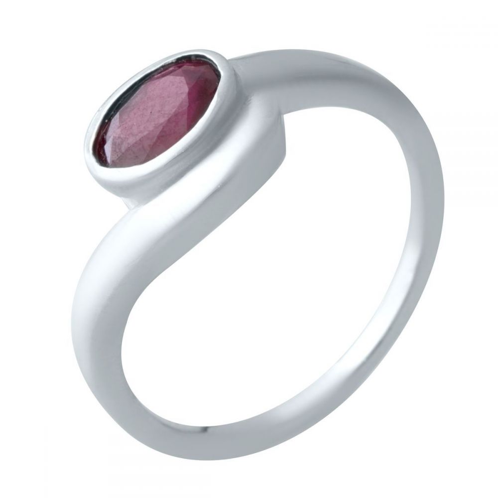 Серебряное кольцо Tiva с натуральным рубином, вес изделия 2,93 гр (2021995) 17.5 размер