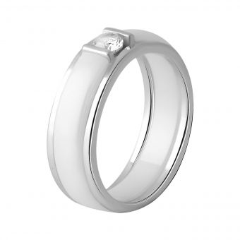 Серебряное кольцо Tiva с керамикой, вес изделия 4,71 гр (2048152) 16.5 размер