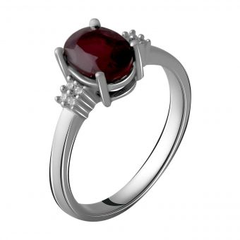 Серебряное кольцо Tiva с натуральным рубином 1.658ct, вес изделия 2,52 гр (2060055) 18 размер