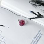 Серебряное кольцо Tiva с натуральным рубином 5.375ct, вес изделия 3,9 гр (2068495) 18 размер