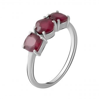 Серебряное кольцо Tiva с натуральным рубином 2.403ct, вес изделия 2,23 гр (2068532) 17.5 размер