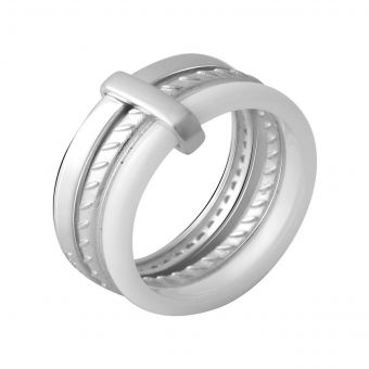 Серебряное кольцо Tiva с керамикой, вес изделия 7,14 гр (2070016) 16 размер
