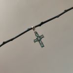 Серебряный крестик Tiva с топазом Лондон Блю 1.346ct (2092551) 
