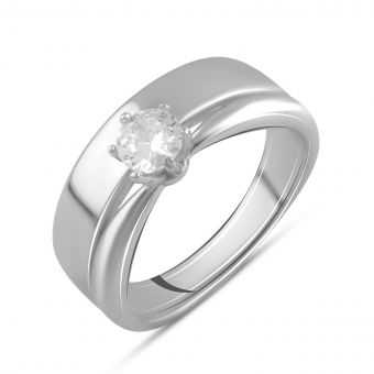 Серебряное кольцо Tiva с фианитами, вес изделия 4,21 гр (2094630) 17.5 размер