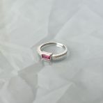 Серебряное кольцо Tiva с натуральным рубином 0.79ct, вес изделия 1,62 гр (2098652) 17.5 размер