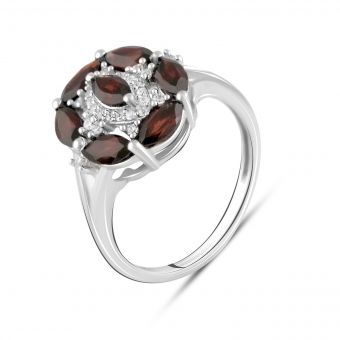 Серебряное кольцо Tiva с натуральным гранатом 2.048ct, вес изделия 3,98 гр (2103967) 18 размер