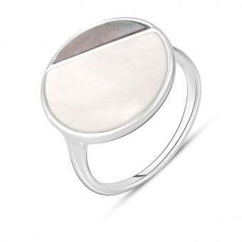 Серебряное кольцо Tiva с натуральным перламутром 2.1ct, вес изделия 3,29 гр (2129189) 17 размер