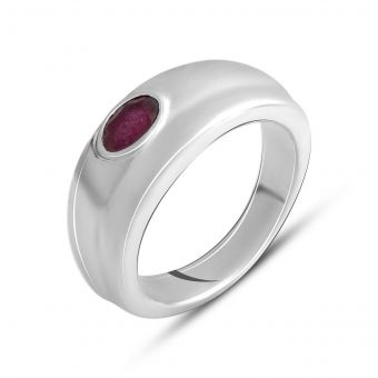 Серебряное кольцо Tiva с натуральным рубином 0.4ct, вес изделия 5,06 гр (2140450) 18 размер