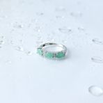 Серебряное кольцо Tiva с натуральным изумрудом 1.349ct, фианитами, вес изделия 2,36 гр (2140696) 17.5 размер