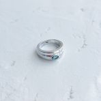 Серебряное кольцо Tiva с топазом Лондон Блю 0.4ct, вес изделия 5,11 гр (2140818) 18 размер