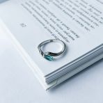 Серебряное кольцо Tiva с аквамарином nano 0.383ct, вес изделия 2,52 гр (2143185) 16.5 размер