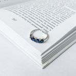 Серебряное кольцо Tiva с натуральным сапфиром 1.55ct, вес изделия 1,96 гр (2143277) 17.5 размер