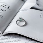 Серебряное кольцо Tiva с натуральным изумрудом 1.45ct, вес изделия 2,71 гр (2150947) 17.5 размер