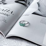 Серебряное кольцо Tiva с натуральным изумрудом 1.95ct, вес изделия 2,22 гр (2151036) 17.5 размер