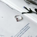 Серебряное кольцо Tiva с натуральным гранатом 0.43ct, вес изделия 2,21 гр (2152019) 18 размер
