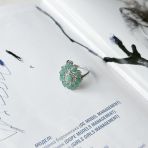 Серебряное кольцо Tiva с натуральным изумрудом 3.058ct, фианитами, вес изделия 4,12 гр (2152880) 18.5 размер