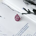 Серебряное кольцо Tiva с натуральным рубином 4.691ct, вес изделия 4,2 гр (2152996) 18 размер