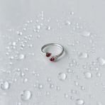 Серебряное кольцо Tiva с натуральным рубином 0.58ct, вес изделия 1,89 гр (2153016) 18.5 размер