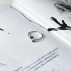 Серебряное кольцо Tiva с натуральным рубином 0.58ct, вес изделия 1,89 гр (2153016) 18.5 размер