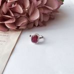 Серебряное кольцо Tiva с натуральным рубином 7.546ct, вес изделия 4,75 гр (2153092) 17.5 размер