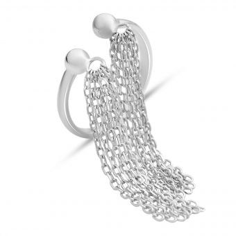 Серебряное кольцо Tiva с без камней, вес изделия 2,57 гр (2157168) adjustable размер
